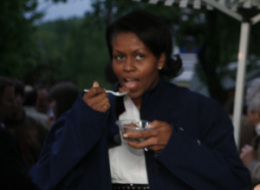 Michelle Obama eating more Ice Cream